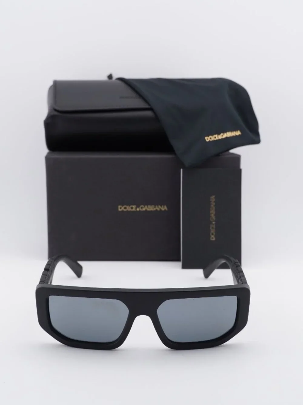 Dolce & Gabbana DG6203 25256G Rectangle Sunglasses - Black / Grey